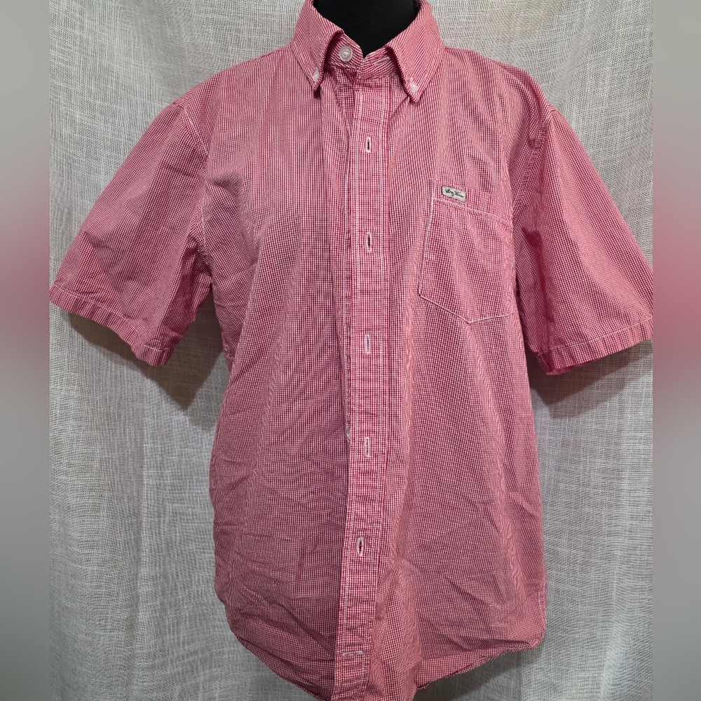 ^ LRG, Mens, Woven Collection, Red White Checkered, Button Up, Size Med, Casual